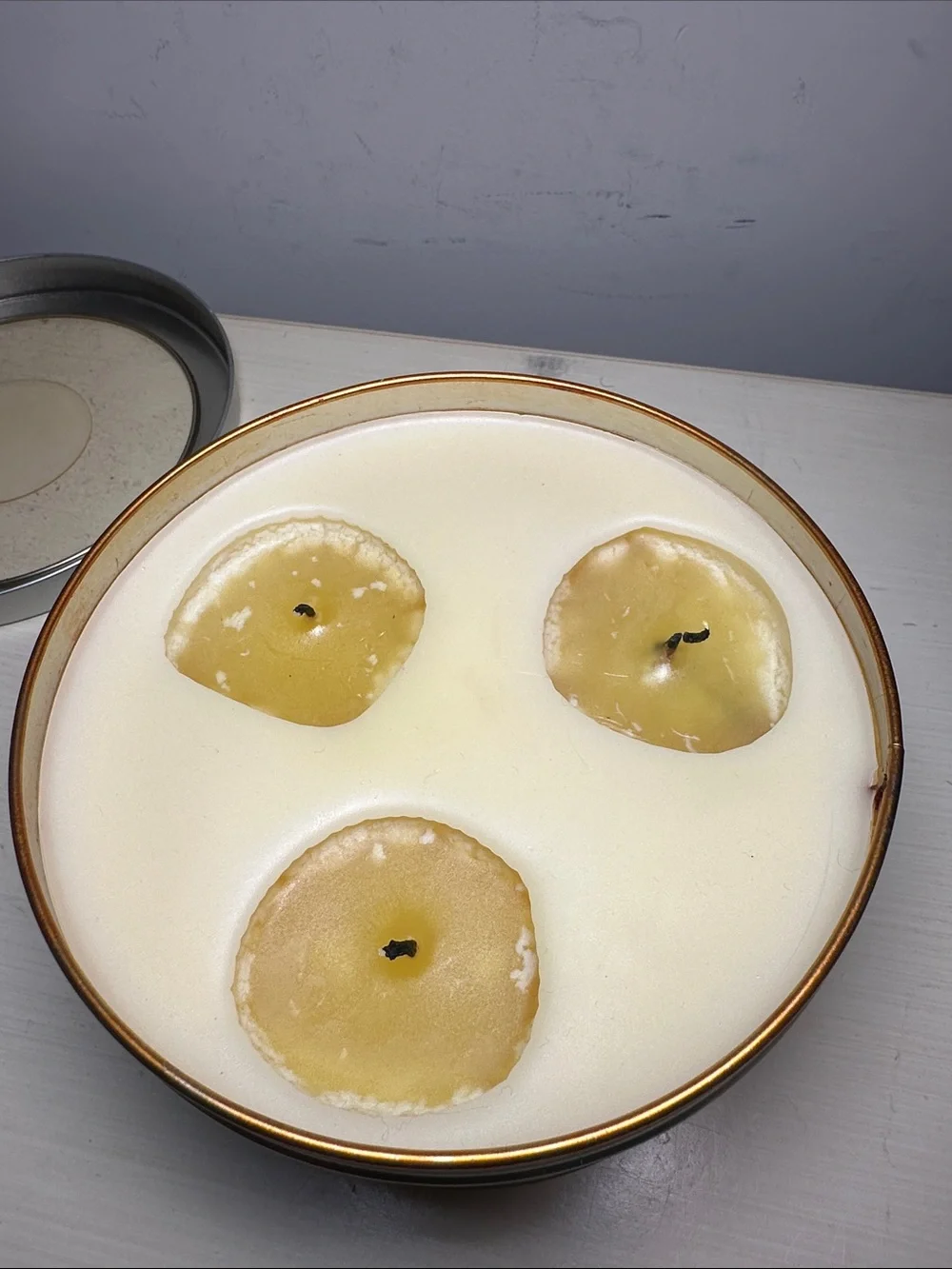 Temptations by Target Sweet Vanilla vintage candle silver tin